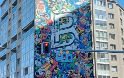 Arte gigante de Bitcoin en Viena: ¿Pronto en nuestras compras diarias?