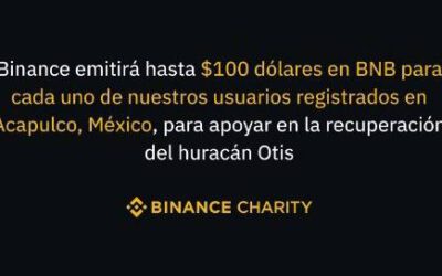 Binance dará $100 en BNB a usuarios afectados por huracán Otis en Acapulco