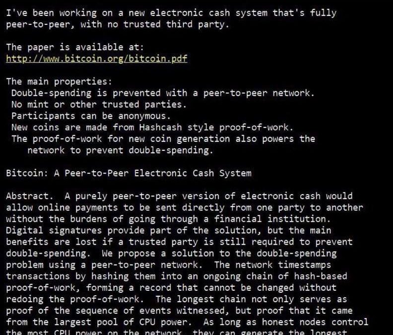 El primer email de Satoshi Nakamoto: El comienzo de Bitcoin