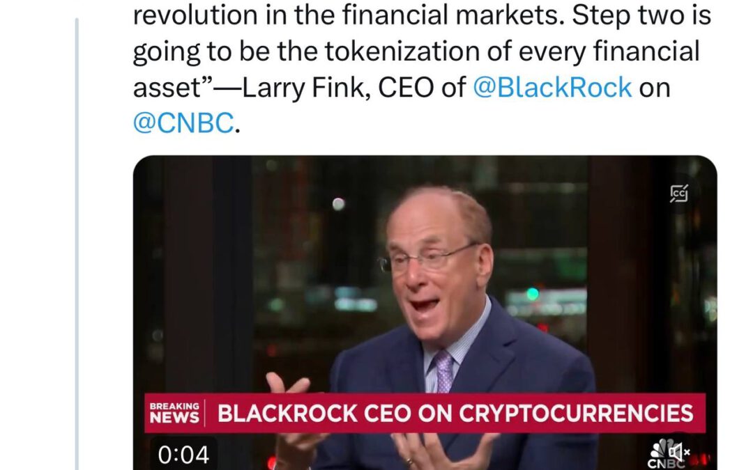 Larry Fink (BlackRock): ETFs son el inicio, luego la tokenización