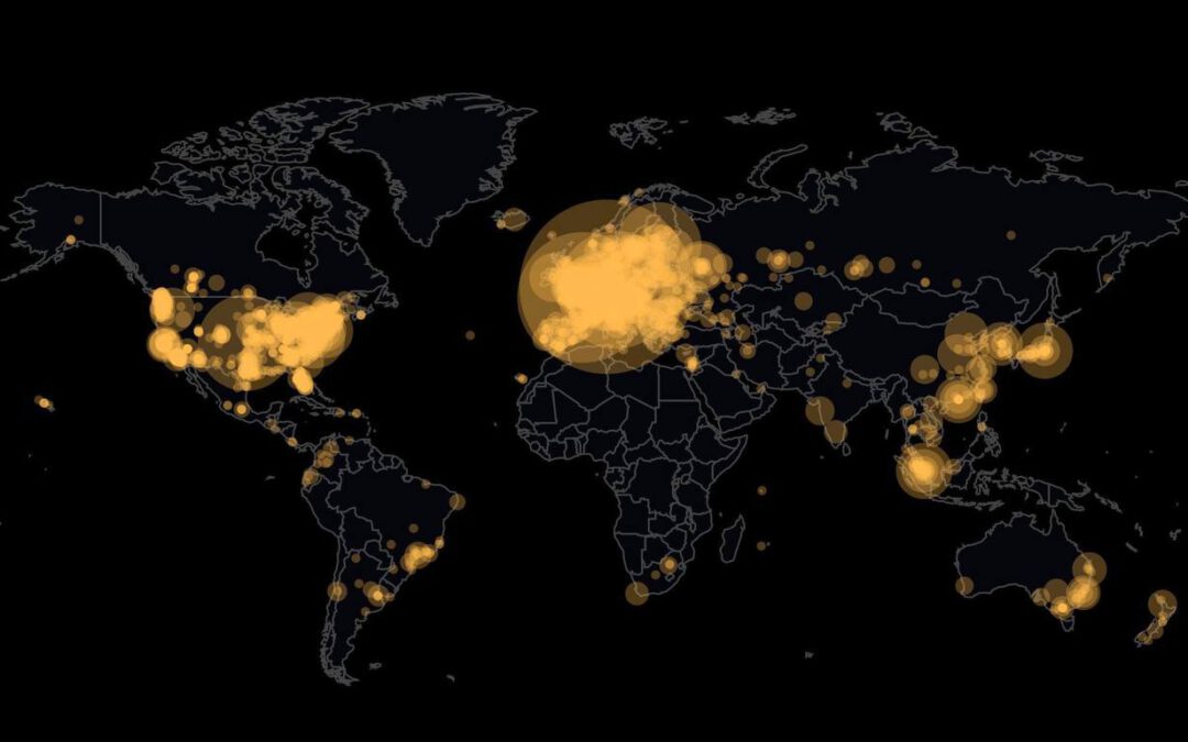 Mapa de nodos activos de Bitcoin: ¡Gracias por mantener la red!