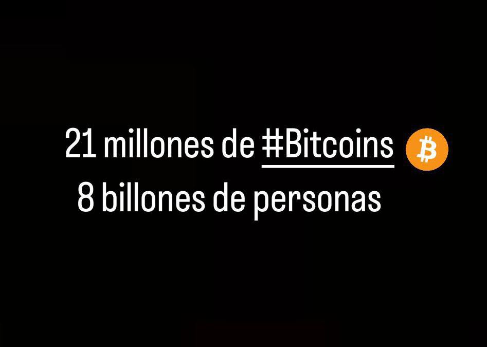 ¡Clarísimo: 21 millones de Bitcoins para 8 billones de personas!