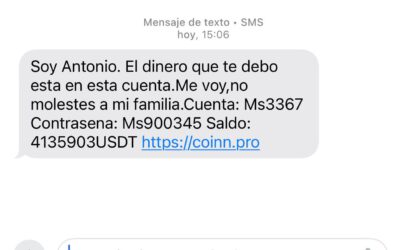 ¡Alerta estafa! SMS fraudulento con 4 millones de USDT